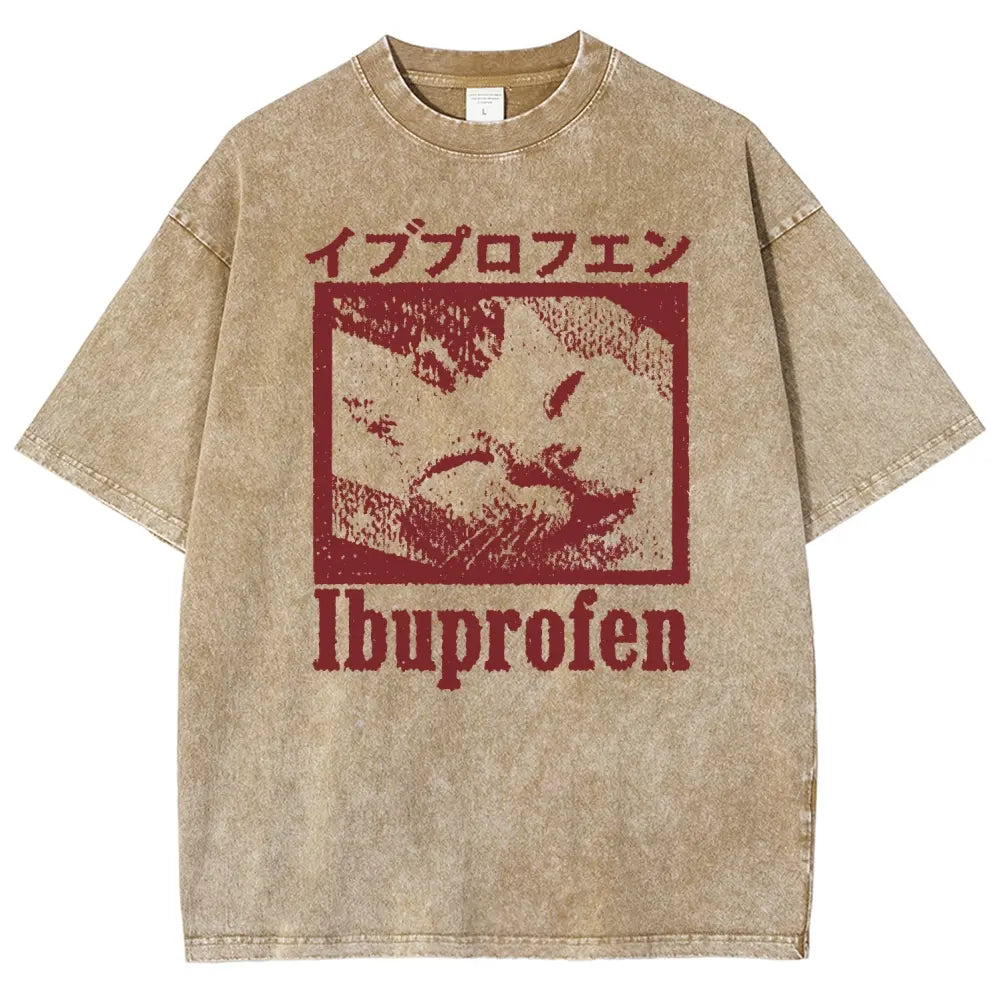 Men's 100% Cotton Vintage Graphic T-Shirt - Retro Noise Grain Stippled Texture, Square Box Frame Sleepy Cat Portrait, Pre-Shrunken Multi-Size (Up to 3XL) Summer Casual Oversized Round Neck Top, Graphic Shirts, Men's Clothing