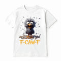 Women's Pure Cotton Graphic T-Shirt, Streetwear Top with Funny Comic Art Print, Comfortable Loose Fit Short Sleeve Tee for Everyday Wear, Piece, Fabric, Cartoon Humor, F-Caw-F, Shortsleeve, Casual, Clothes, Round Neck