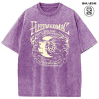 [S-5XL!]Holafish Acid Wash Vintage Moon Pattern T-Shirt Update DTG Pure Cotton Streetwear Graphic Vintage Tees Menswear Womenswear Crewneck Tshirt Summerwear