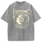 [S-5XL!]Holafish Acid Wash Vintage Moon Pattern T-Shirt Update DTG Pure Cotton Streetwear Graphic Vintage Tees Menswear Womenswear Crewneck Tshirt Summerwear